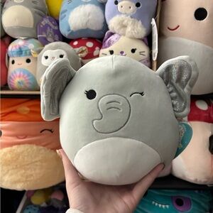 Cherish the gray grey elephant squishmallow with sparkly ears NWT 7in